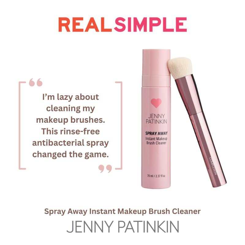 JENNY PATINKIN Instant Makeup Brush Cleaner Spray – Quick-Drying Sanitizing Solution for Makeup Brushes, Sponges & Powder Puffs – Travel-Sized 2.37 fl oz Avelisse