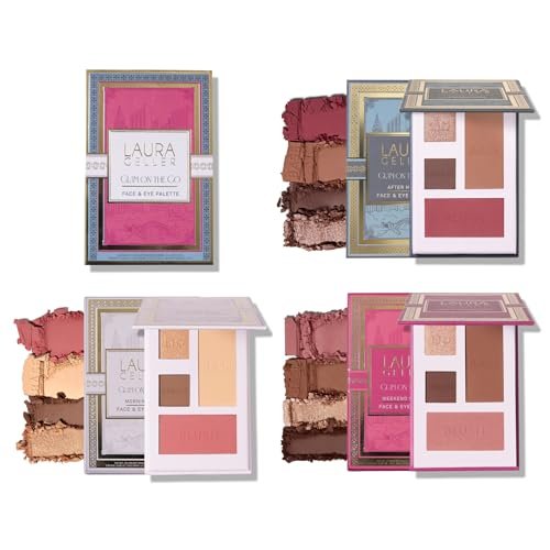 LAURA GELLER NEW YORK Glam On the Go Eyeshadow & Blush Palettes - Set of 3, Easy-to-Use Makeup for Mature Skin, Ready for Gifting Avelisse