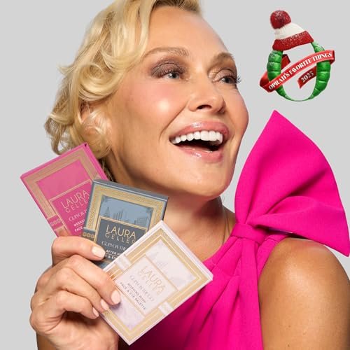 LAURA GELLER NEW YORK Glam On the Go Eyeshadow & Blush Palettes - Set of 3, Easy-to-Use Makeup for Mature Skin, Ready for Gifting Avelisse