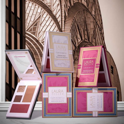 LAURA GELLER NEW YORK Glam On the Go Eyeshadow & Blush Palettes - Set of 3, Easy-to-Use Makeup for Mature Skin, Ready for Gifting Avelisse