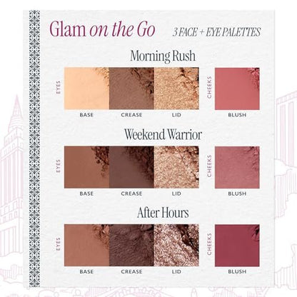 LAURA GELLER NEW YORK Glam On the Go Eyeshadow & Blush Palettes - Set of 3, Easy-to-Use Makeup for Mature Skin, Ready for Gifting Avelisse