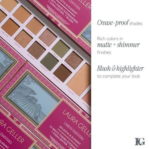 LAURA GELLER NEW YORK Laura's Essentials Eclectic & Elegant Eyeshadow and Face Palette - Full Face Makeup for Mature Skin Avelisse