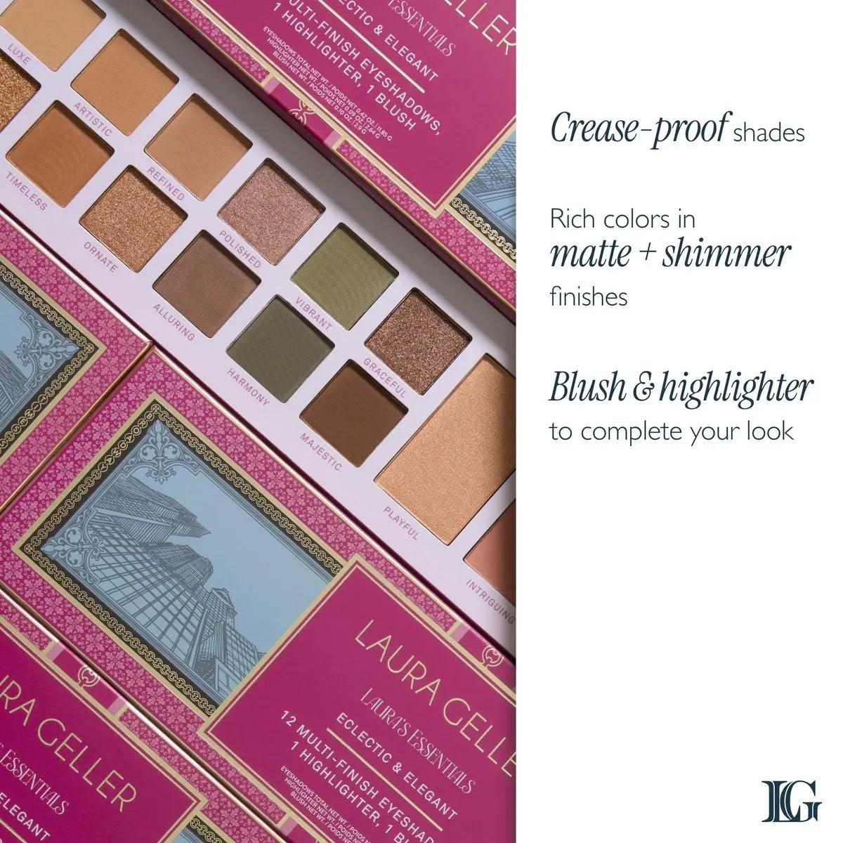LAURA GELLER NEW YORK Laura's Essentials Eclectic & Elegant Eyeshadow and Face Palette - Full Face Makeup for Mature Skin Avelisse