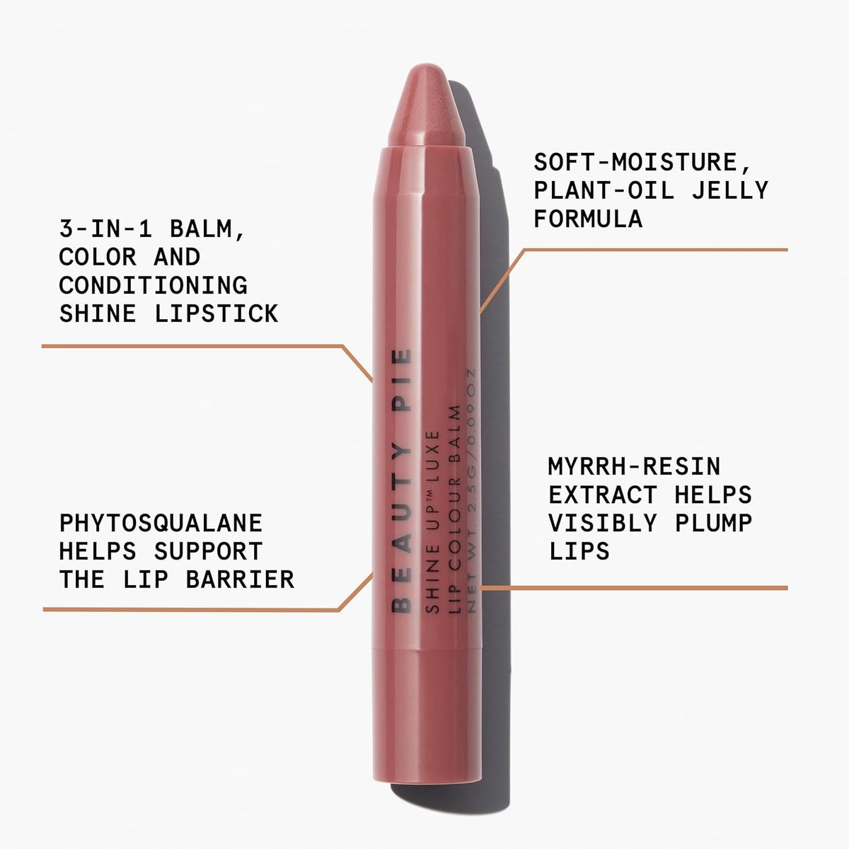 Beauty Pie Shine Up Luxe Lip Colour Balm Stick - Baby Bare - Hydrating & Softening Lip Balm - görsel 5