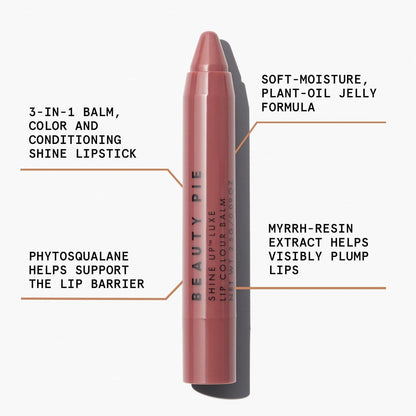 Beauty Pie Shine Up Luxe Lip Colour Balm Stick - Baby Bare - Hydrating & Softening Lip Balm