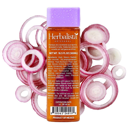 Herbalista Viral Onions Extract Shampoo – 16.9 fl oz (500ml) | With Real Botanicals: Onion, Rosemary & Horsetail | Nourishes Scalp, Supports Hair Growth, Helps Prevent Hair Loss, Deep Repair & Shine Avelisse
