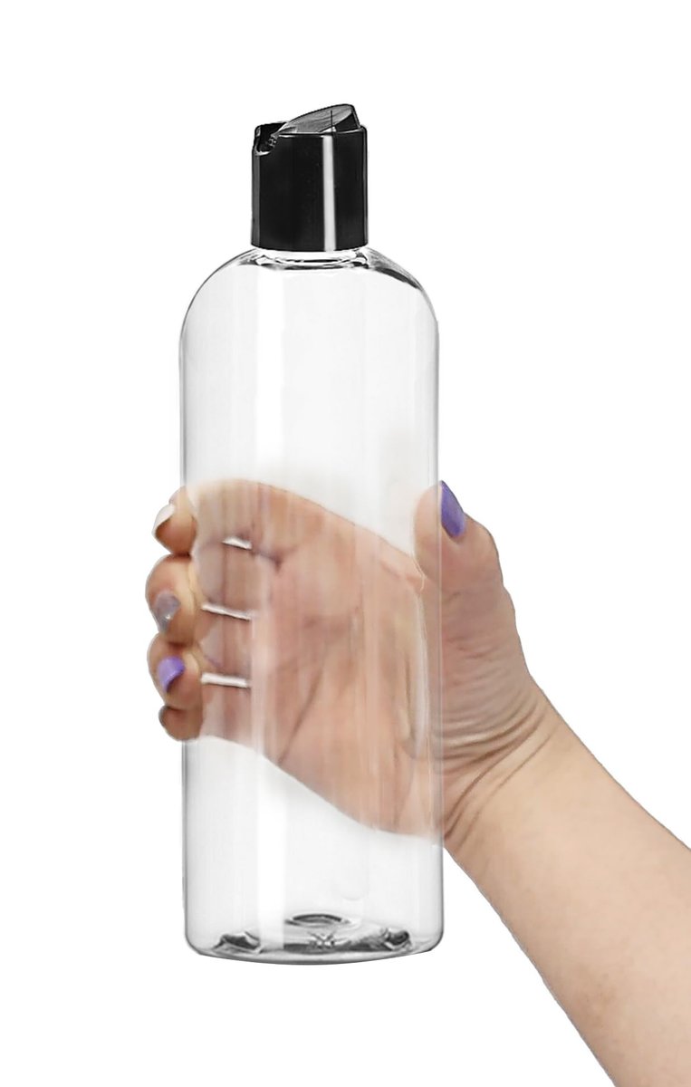 ljdeals 16 oz Clear Plastic Refillable Squeeze Bottles (3 Pack) - BPA-Free Empty Travel Containers with Leak-Proof Disc Top Flip Caps for Shampoo, Lotion, Soap, and Creams, Made in USA - görsel 5