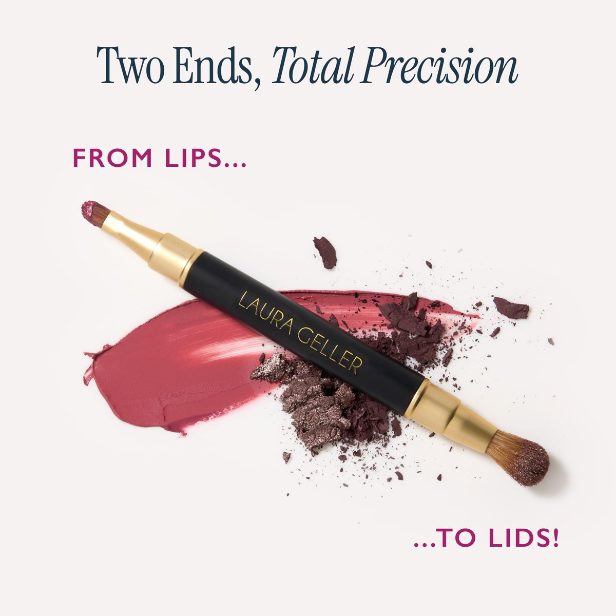 LAURA GELLER NEW YORK Cosmetic Professional Makeup Brushes - Cruelty-Free - 22 Dual-Ended Lip + Eyeshadow Brush - görsel 5