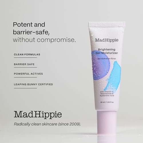 Mad Hippie Brightening Gel Moisturizer – Oil-Free Vitamin C & Niacinamide Face Cream for Oily & Acne-Prone Skin, 1.02 oz Avelisse