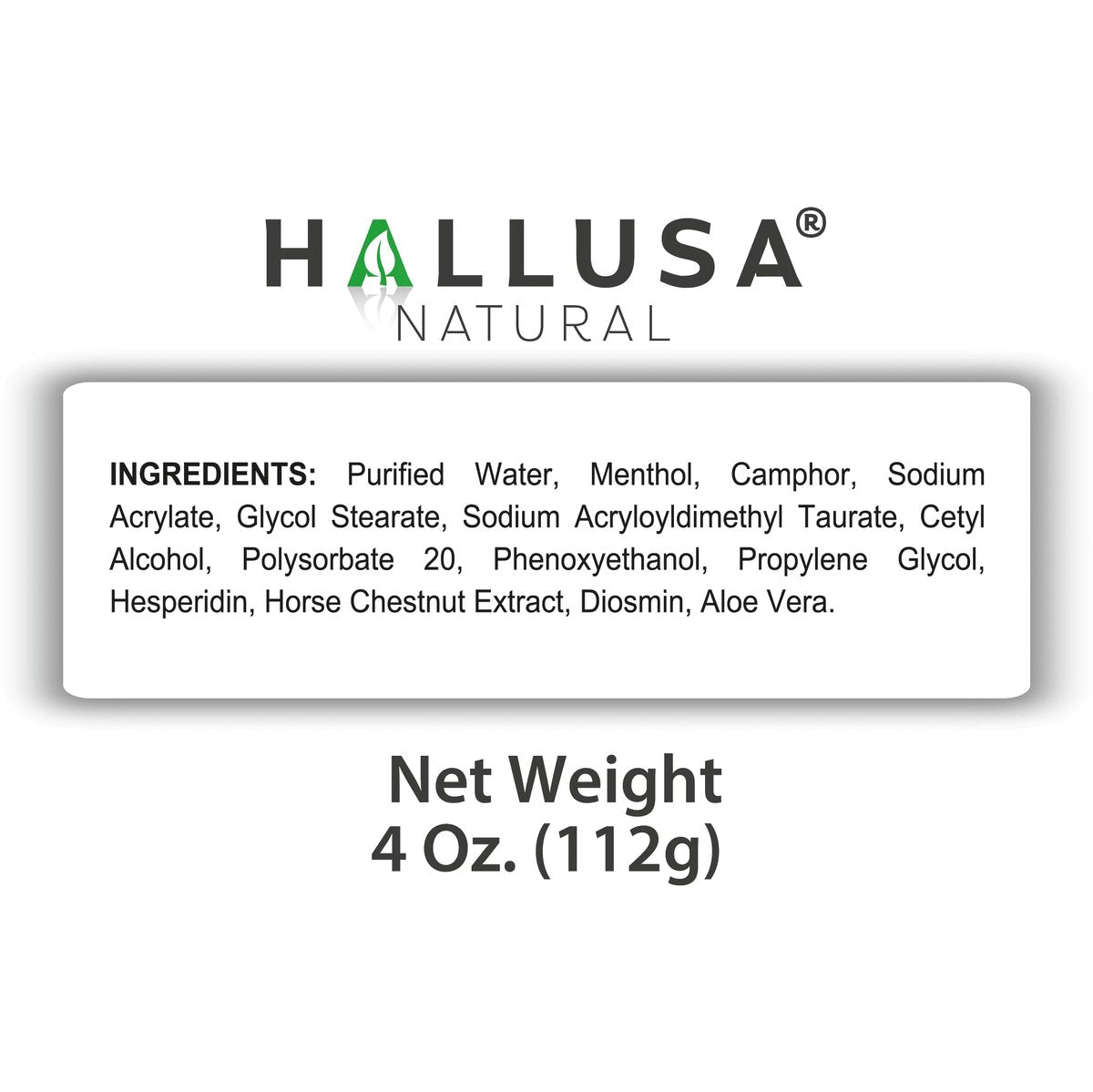 Hallusa Natural 2-Pack Hallosmine Leg Cream with Diosmin, Hesperidin & Horse Chestnut + Free Hallosmine Ultra 650mg Diosmin Hesperidin, 60 Capsules | Blood Circulation & Vein Support, 4 oz (112g) - görsel 17