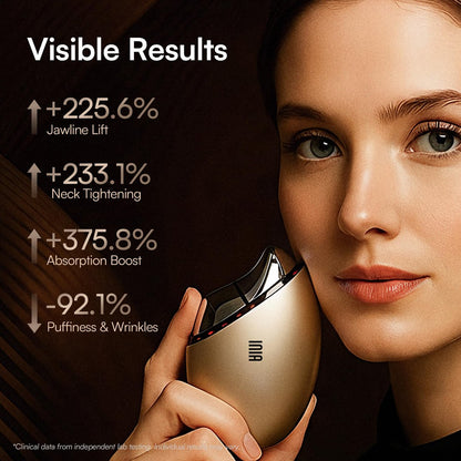 INIA 7-in-1 Red Light Therapy for Face and Neck Gua Sha Facial Massager Tool Device with Thermal and Cryo Mode for Puffiness & Firming Skincare Tool Avelisse