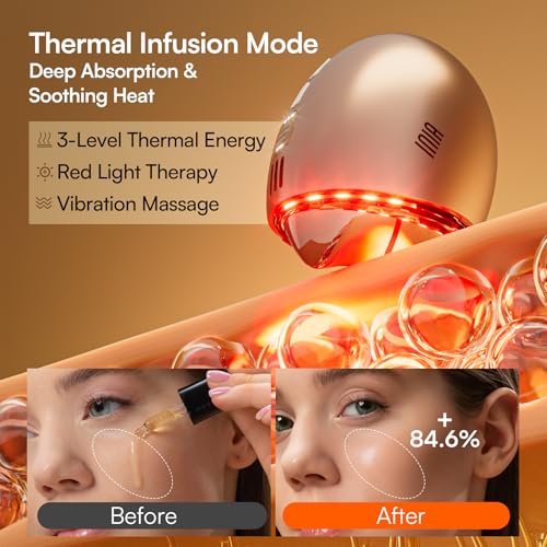 INIA 7-in-1 Red Light Therapy for Face and Neck Gua Sha Facial Massager Tool Device with Thermal and Cryo Mode for Puffiness & Firming Skincare Tool Avelisse