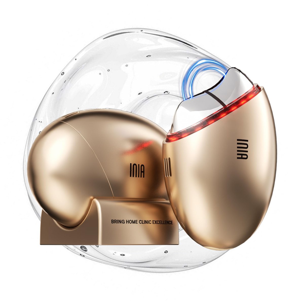 INIA 7-in-1 Red Light Therapy for Face and Neck Gua Sha Facial Massager Tool Device with Thermal and Cryo Mode for Puffiness & Firming Skincare Tool Avelisse