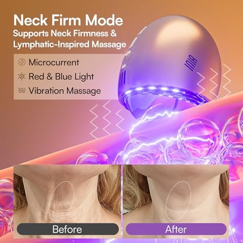 INIA 7-in-1 Red Light Therapy for Face and Neck Gua Sha Facial Massager Tool Device with Thermal and Cryo Mode for Puffiness & Firming Skincare Tool Avelisse