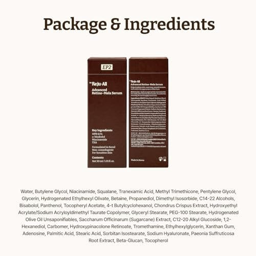 Dr.Reju-All Advanced Retino-Mela Serum – HPR Retinol Serum for Face – Anti-Aging, Pore Minimizer – Next-Gen Korean Skincare – Gentle & Beginner-Friendly – Niacinamide 10% & TXA 4% – 1 Fl Oz Avelisse