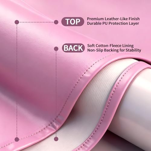 ASTONFOG 70x32 Inch Lash Bed Cover - PU Leather Waterproof Massage Table Cover for Eyelash Beds, SPA, Beauty (Pink) - görsel 8