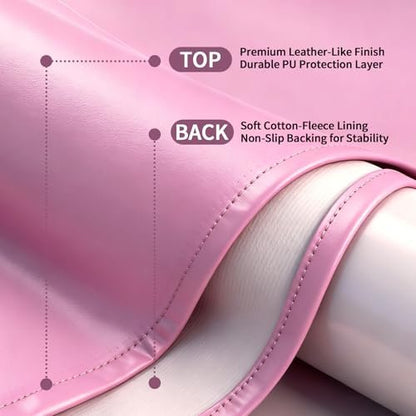 ASTONFOG 70x32 Inch Lash Bed Cover - PU Leather Waterproof Massage Table Cover for Eyelash Beds, SPA, Beauty (Pink)