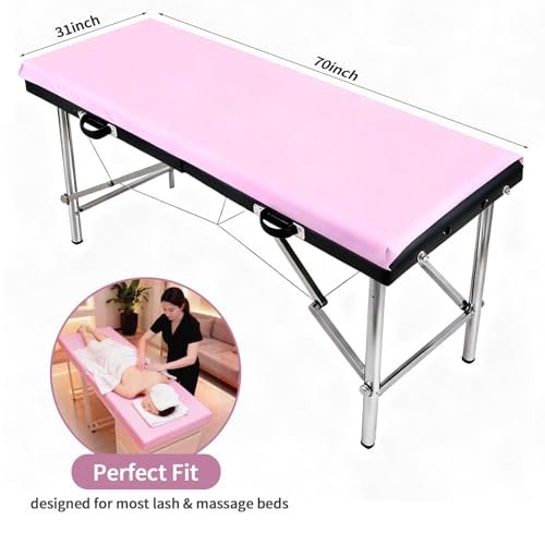 ASTONFOG 70x32 Inch Lash Bed Cover - PU Leather Waterproof Massage Table Cover for Eyelash Beds, SPA, Beauty (Pink) - görsel 14
