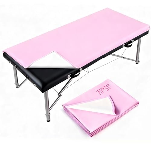 ASTONFOG 70x32 Inch Lash Bed Cover - PU Leather Waterproof Massage Table Cover for Eyelash Beds, SPA, Beauty (Pink) - görsel 2