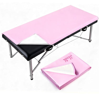 ASTONFOG 70x32 Inch Lash Bed Cover - PU Leather Waterproof Massage Table Cover for Eyelash Beds, SPA, Beauty (Pink)
