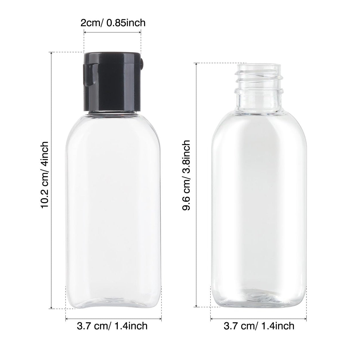 Gungtien Travel Bottles for Toiletries - 6 Pack 1.69 oz BPA-Free Empty Squeeze Containers, Leak Proof Refillable Shampoo Bottles with Labels Avelisse