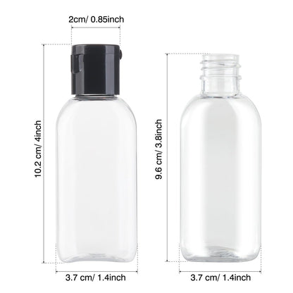 Gungtien Travel Bottles for Toiletries - 6 Pack 1.69 oz BPA-Free Empty Squeeze Containers, Leak Proof Refillable Shampoo Bottles with Labels Avelisse