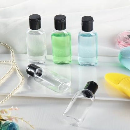 Gungtien Travel Bottles for Toiletries - 6 Pack 1.69 oz BPA-Free Empty Squeeze Containers, Leak Proof Refillable Shampoo Bottles with Labels Avelisse