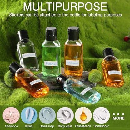 Gungtien Travel Bottles for Toiletries - 6 Pack 1.69 oz BPA-Free Empty Squeeze Containers, Leak Proof Refillable Shampoo Bottles with Labels Avelisse