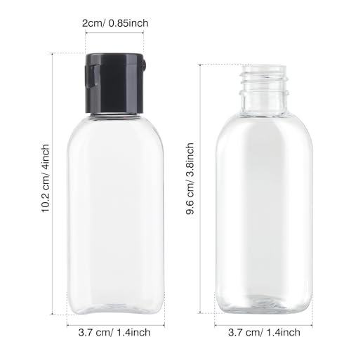 Gungtien Travel Bottles for Toiletries - 6 Pack 1.69 oz BPA-Free Empty Squeeze Containers, Leak Proof Refillable Shampoo Bottles with Labels Avelisse