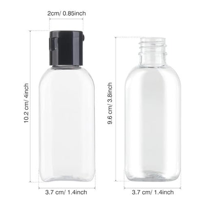Gungtien Travel Bottles for Toiletries - 6 Pack 1.69 oz BPA-Free Empty Squeeze Containers, Leak Proof Refillable Shampoo Bottles with Labels Avelisse