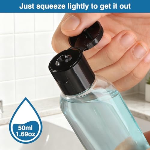 Gungtien Travel Bottles for Toiletries - 6 Pack 1.69 oz BPA-Free Empty Squeeze Containers, Leak Proof Refillable Shampoo Bottles with Labels Avelisse