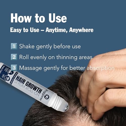 Puggaree Redensyl Hair Growth Serum Roll On – 3% Rosemary & 3% Redensyl DHT-Blocking Scalp Serum for Thicker, Fuller Hair – For Women & Men (30 ml) Avelisse
