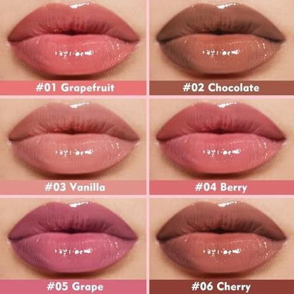 KIMUSE 6 Pcs Tinted Lip Butter Hydration Balm Set - Flavored Shades with Hyaluronic Acid & Vitamin E, Sheer Tint, Non-Sticky Vegan Lip Care for Dry Lips & Daily Use Avelisse