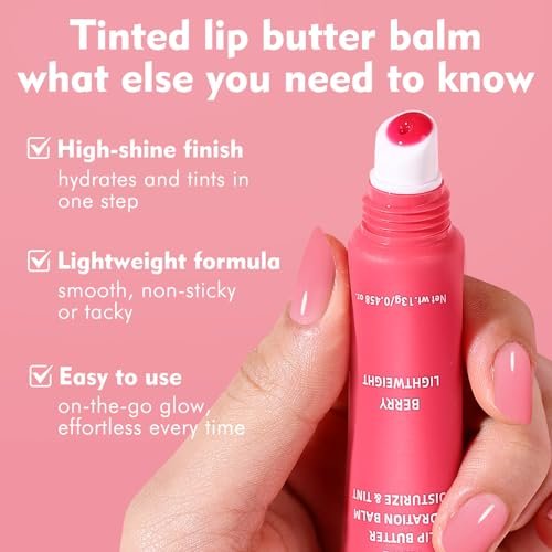 KIMUSE 6 Pcs Tinted Lip Butter Hydration Balm Set - Flavored Shades with Hyaluronic Acid & Vitamin E, Sheer Tint, Non-Sticky Vegan Lip Care for Dry Lips & Daily Use Avelisse
