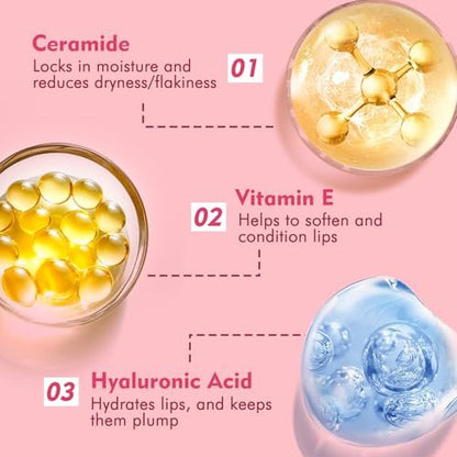 KIMUSE 6 Pcs Tinted Lip Butter Hydration Balm Set - Flavored Shades with Hyaluronic Acid & Vitamin E, Sheer Tint, Non-Sticky Vegan Lip Care for Dry Lips & Daily Use Avelisse