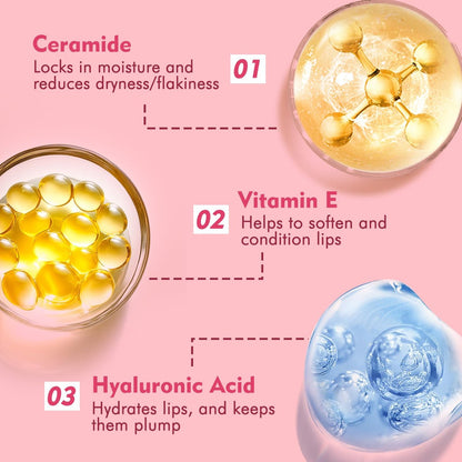KIMUSE 6 Pcs Tinted Lip Butter Hydration Balm Set - Flavored Shades with Hyaluronic Acid & Vitamin E, Sheer Tint, Non-Sticky Vegan Lip Care for Dry Lips & Daily Use Avelisse