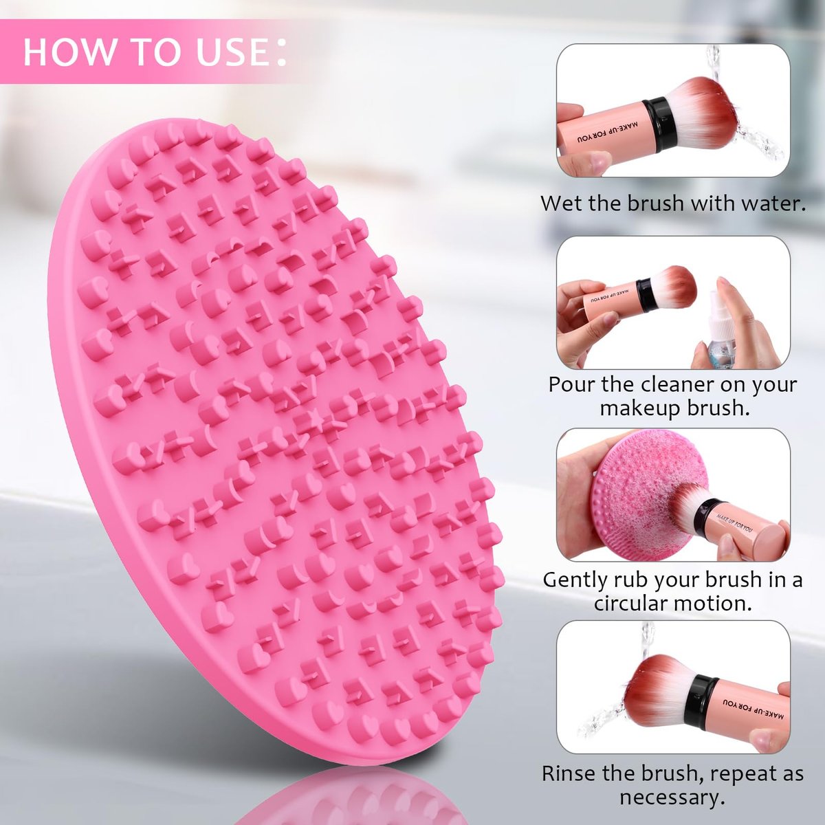 Norate Makeup Brush Cleaner – 3 Piece Set with Cleanser Solution & Brush Cleaning Mat, Deep Clean Shampoo, Gentle Cruelty-Free Formula - görsel 4