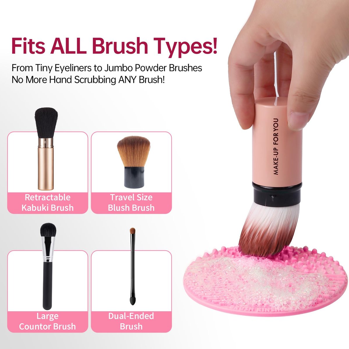 Norate Makeup Brush Cleaner – 3 Piece Set with Cleanser Solution & Brush Cleaning Mat, Deep Clean Shampoo, Gentle Cruelty-Free Formula - görsel 8
