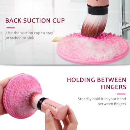 Norate Makeup Brush Cleaner – 3 Piece Set with Cleanser Solution & Brush Cleaning Mat, Deep Clean Shampoo, Gentle Cruelty-Free Formula