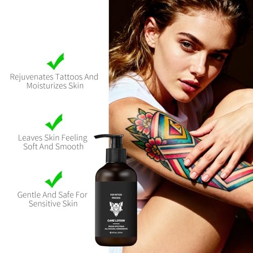 YAFUSIPE Tattoo Aftercare Lotion – Daily Moisturizer for New & Old Tattoos, Healing & Color Enhancement, 8 oz Avelisse