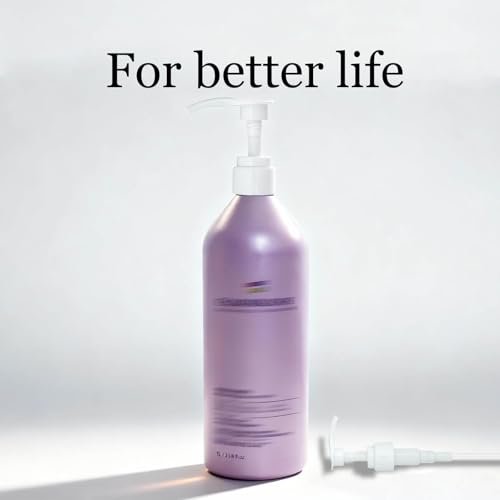 Pureology Compatible Shampoo & Conditioner Pump Dispenser – 2 Pack, 1 Liter / 33.8 oz., White Plastic Avelisse