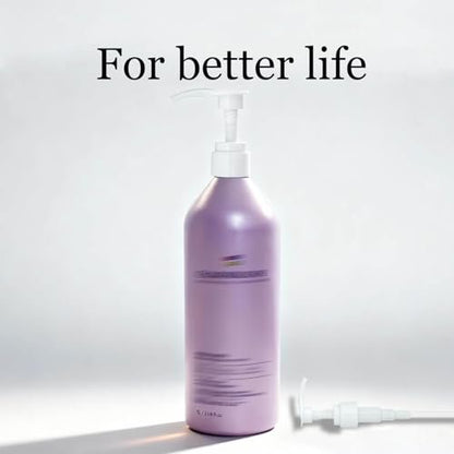 Pureology Compatible Shampoo & Conditioner Pump Dispenser – 2 Pack, 1 Liter / 33.8 oz., White Plastic Avelisse