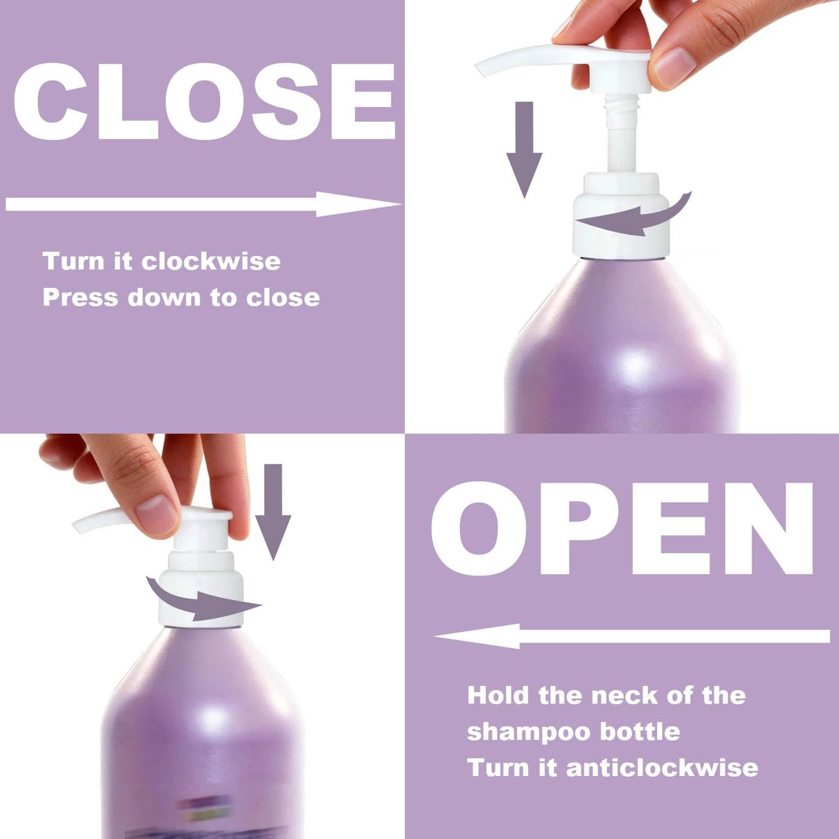 Pureology Compatible Shampoo & Conditioner Pump Dispenser – 2 Pack, 1 Liter / 33.8 oz., White Plastic Avelisse