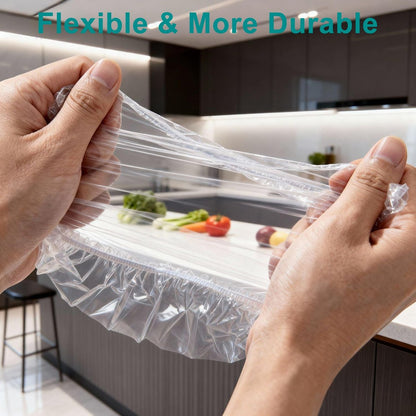 TodHeei Disposable Shower Caps – 100 Pack Extra Thick Waterproof Plastic Hair Caps for Women & Men, Elastic Large Size for Home, Travel, Hotel, Spa & Salon