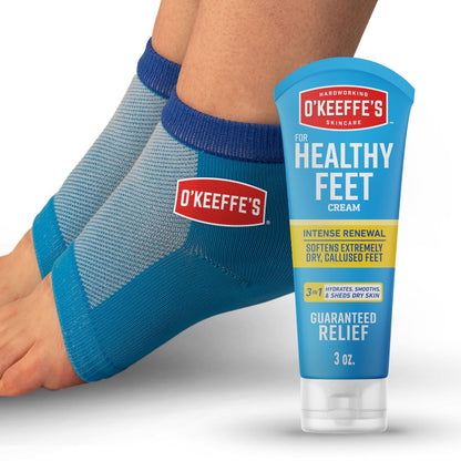 O'Keeffe's for Healthy Feet Heel Repair Kit – Reusable Foot Sleeves & Intense Renewal Foot Cream with Urea & Lactic Acid, Exfoliates & Softens Dry Heels Avelisse