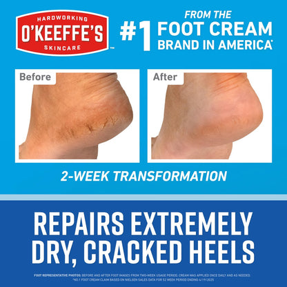O'Keeffe's for Healthy Feet Heel Repair Kit – Reusable Foot Sleeves & Intense Renewal Foot Cream with Urea & Lactic Acid, Exfoliates & Softens Dry Heels Avelisse