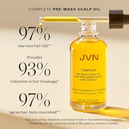 JVN Trusted Trio Travel Essentials Hair Products - Air Dry Cream, Instant Recovery Serum, Pre-Wash Scalp Oil - Silicone Free Hair Care for Women and Men Avelisse