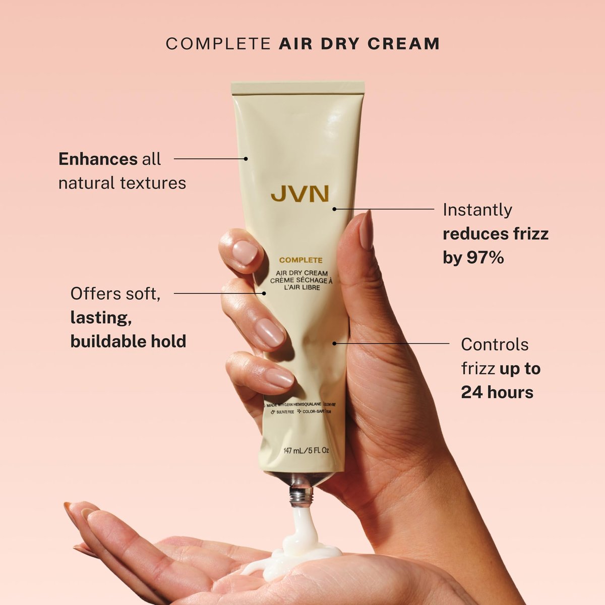 JVN Trusted Trio Travel Essentials Hair Products - Air Dry Cream, Instant Recovery Serum, Pre-Wash Scalp Oil - Silicone Free Hair Care for Women and Men Avelisse