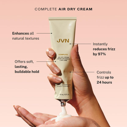 JVN Trusted Trio Travel Essentials Hair Products - Air Dry Cream, Instant Recovery Serum, Pre-Wash Scalp Oil - Silicone Free Hair Care for Women and Men Avelisse