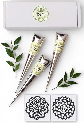 Organic Leaves Henna Cones 3 x 30g Pack – 100% Natural, Chemical-Free, Ready-to-Use Pre-Filled Cones for Rich, Long-Lasting Reddish Brown Color - görsel 2